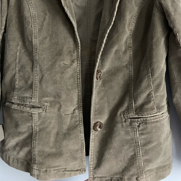 olive corduroy button up jacket - Picture 2 of 7
